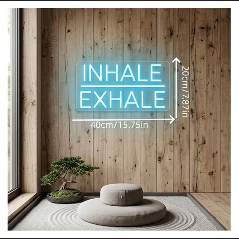 Inhale Exhale Neon Sign Light  - Yoga Fitness Wallpaper ulasan dan harga
