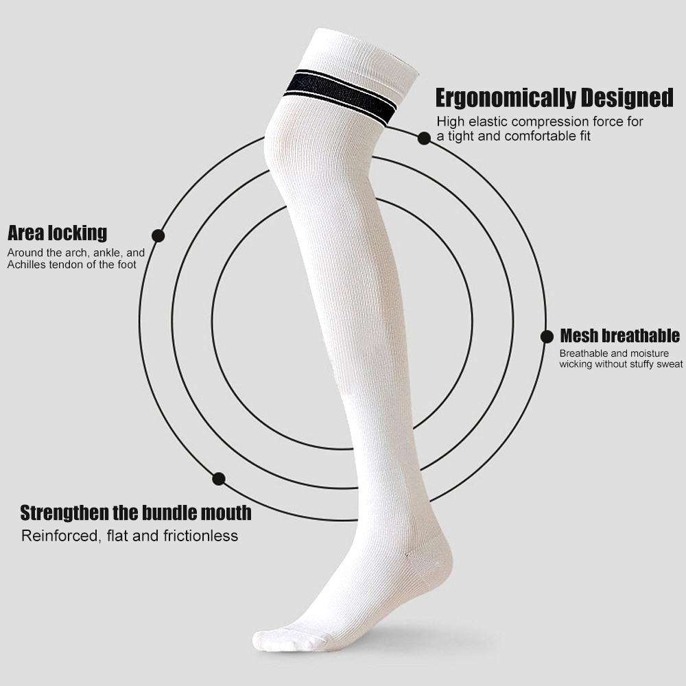 1Pair High Thigh Socks Striped - Yoga Daily Fitness ulasan dan harga
