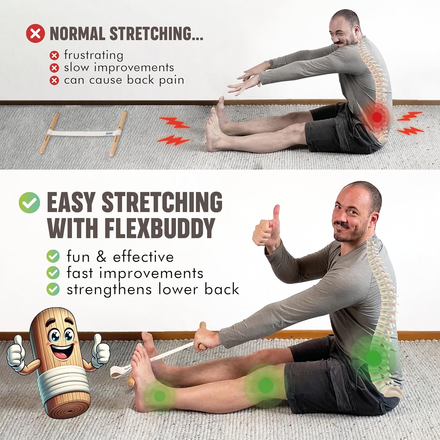Hamstring Stretcher Adjustable - Stretch Strap Yoga ulasan dan harga
