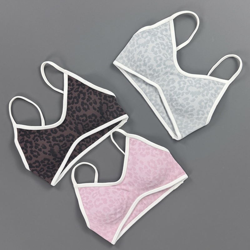 Sports Bra Women Leopard Print - Stretch Strap Yoga ulasan dan harga