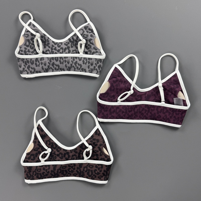 Sports Bra Women Leopard Print - Stretch Strap Yoga ulasan dan harga