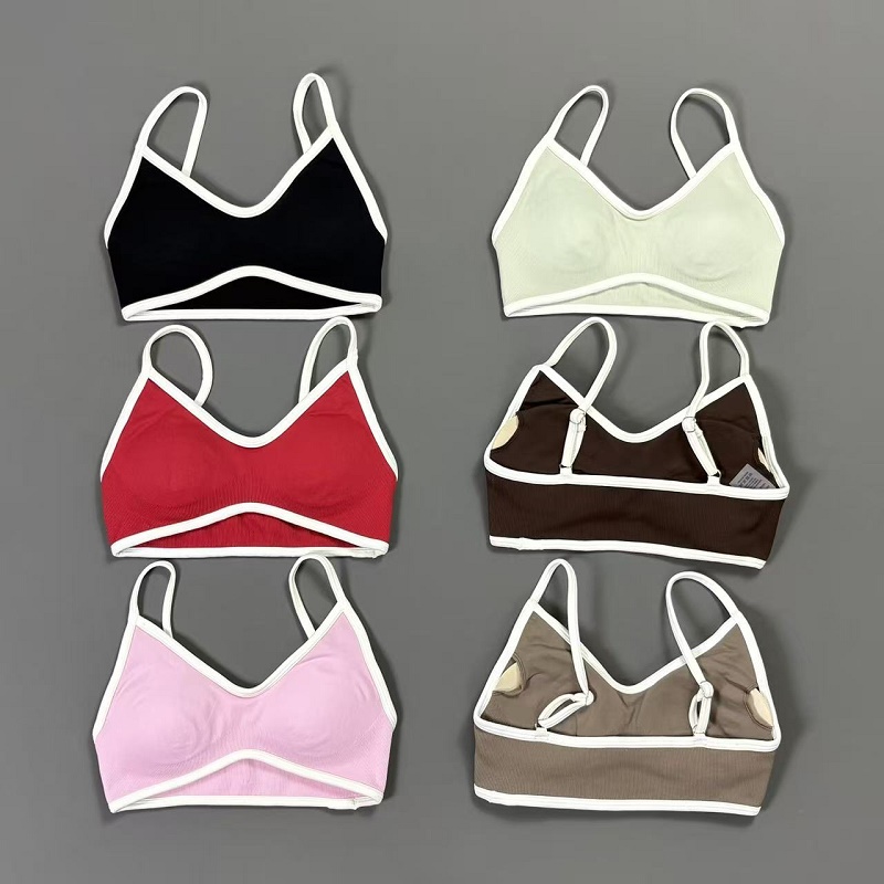 Women Contrastline Yoga Bra V  - Yoga Daily Fitness ulasan dan harga